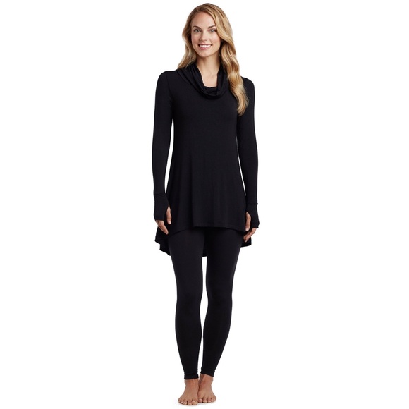 Cuddl Duds Softwear With Stretch Black Long Sleeve Cowl Neck Tunic medium - Picture 1 of 7